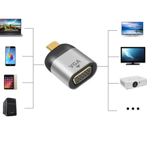 Adapter Phoneo® VGA D-Sub do USB-C - 1080p v3