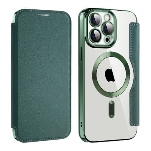 Etui Phoneo Flip z Klapką RFID do MagSafe do iPhone 14 Pro Max - Zielone