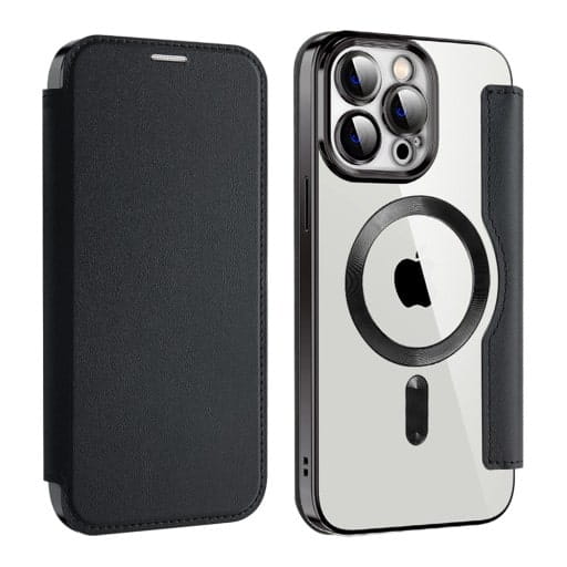 Etui Phoneo Flip z Klapką RFID do MagSafe do iPhone 14 Pro Max - Czarne