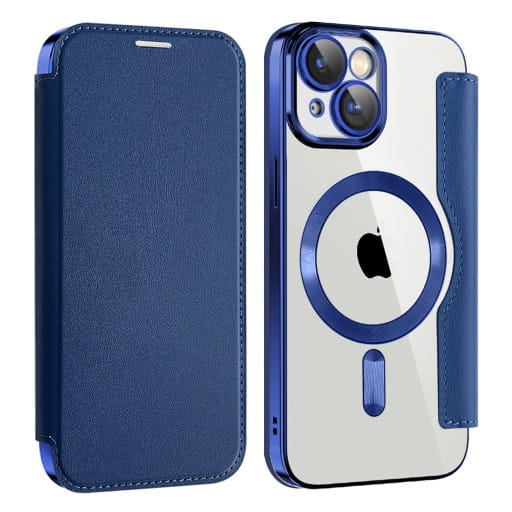 Etui Phoneo Flip z Klapką RFID do MagSafe do iPhone 12 - Niebieskie