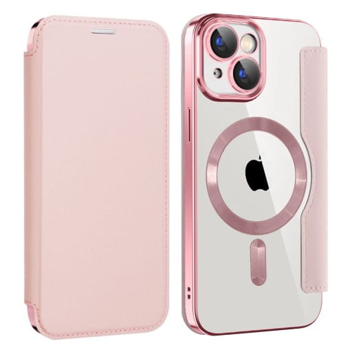 Etui Phoneo Flip z Klapką RFID do MagSafe do iPhone 12 - Różowe
