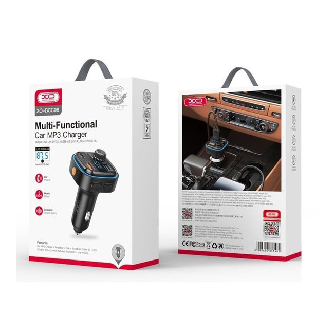 Transmiter Audio Samochodowy XO, FM, Bluetooth + Ładowanie + USB + Zestaw Głośnomówiący
