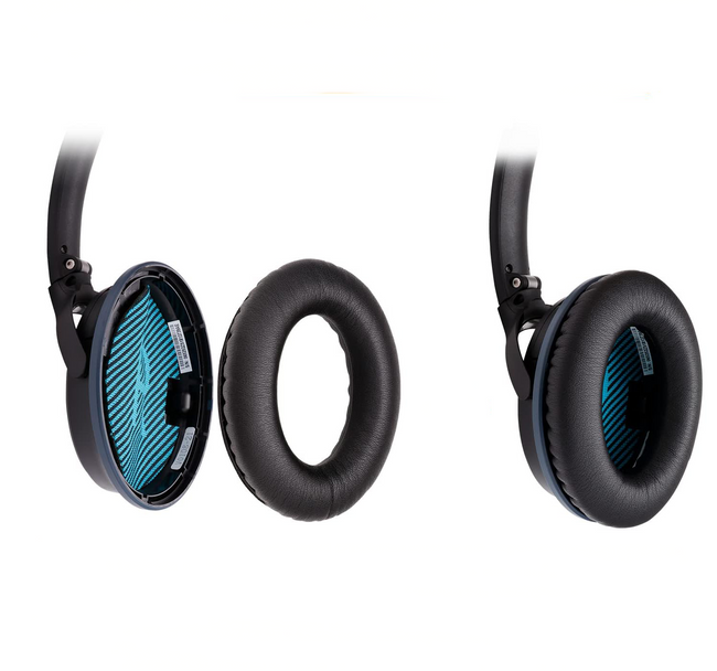 BETUNE® - Gąbki do Słuchawek - Bose QC15 QC25 QC35 AE 2i 2W - Black-Blue