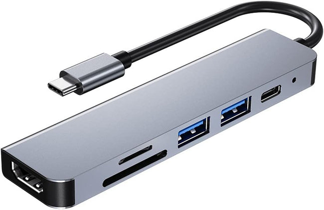 Adapter Hub 6w1 Rozdzielacz Type-C SD / TF HDMI 4k 30hz 100W