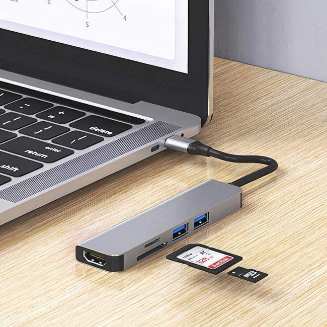 HUB Typ USB-C Rozgałęźnik / Czytnik Kart SD / MICRO SD