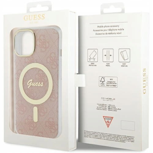 Etui Guess Hardcase do MagSafe - iPhone 14 - Różowe
