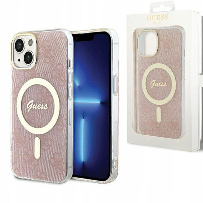 Etui Guess Hardcase do MagSafe - iPhone 14 - Różowe