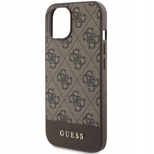 Etui Guess Hardcase Stripe Collection - iPhone 14 - Brązowe