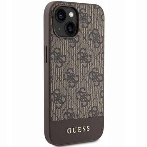 Etui Guess Hardcase Stripe Collection - iPhone 14 - Brązowe