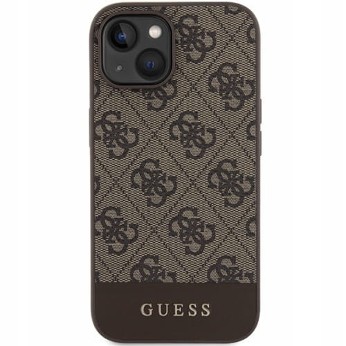 Etui Guess Hardcase Stripe Collection - iPhone 14 - Brązowe