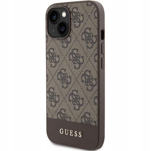 Etui Guess Hardcase Stripe Collection - iPhone 14 - Brązowe