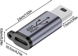 Adapter Phoneo® Kabla USB-C do Mini USB - 480Mbps 18W V5
