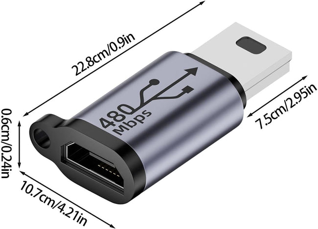 Adapter Phoneo® Micro USB do Mini USB - 480Mbps 18W V4