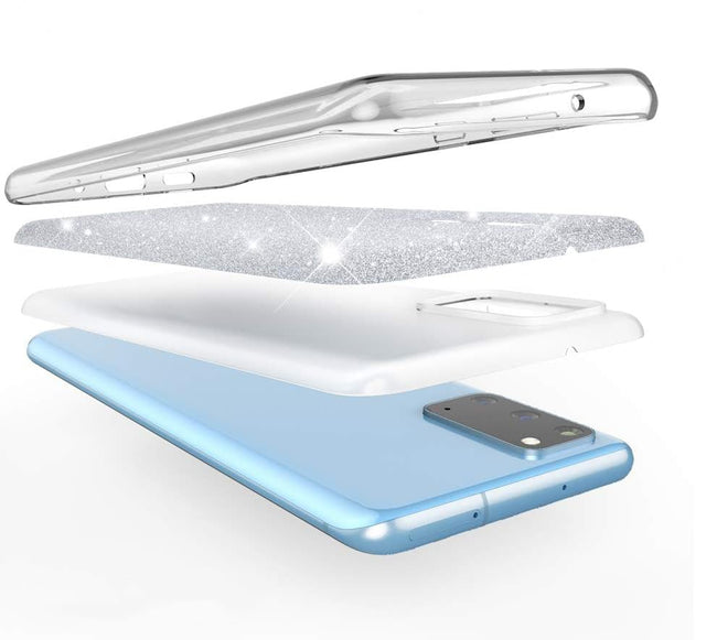 Etui Brokatowe Shine Case - Xiaomi Redmi Note 10 Pro / 10 Pro Max - Srebrny