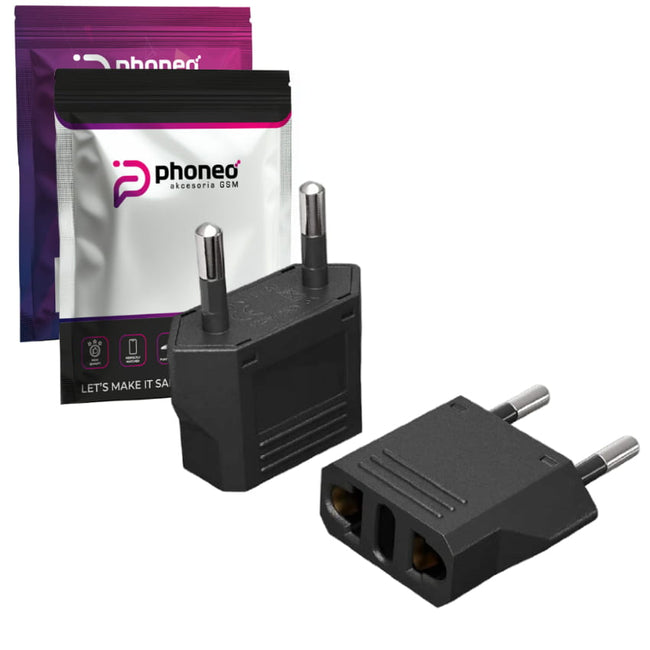Adapter Sieciowy Phoneo Przejściówka US / JP -> EU / PL (TYP-A) - Czarny