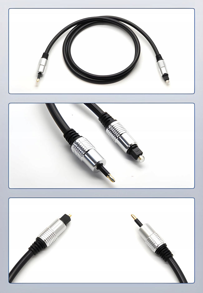 Kabel Mini TOSLINK Cyfrowy 3,5mm Audio Optyczny - Pozłacany - 5m