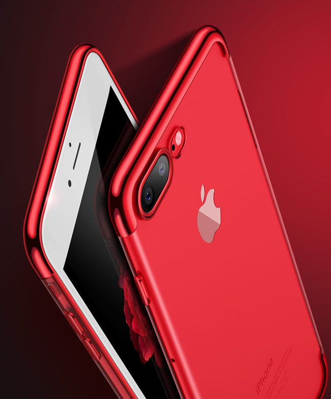 Etui Silikonowe Luxury Plated - iPhone 7 Plus / 8 Plus - Czerwony