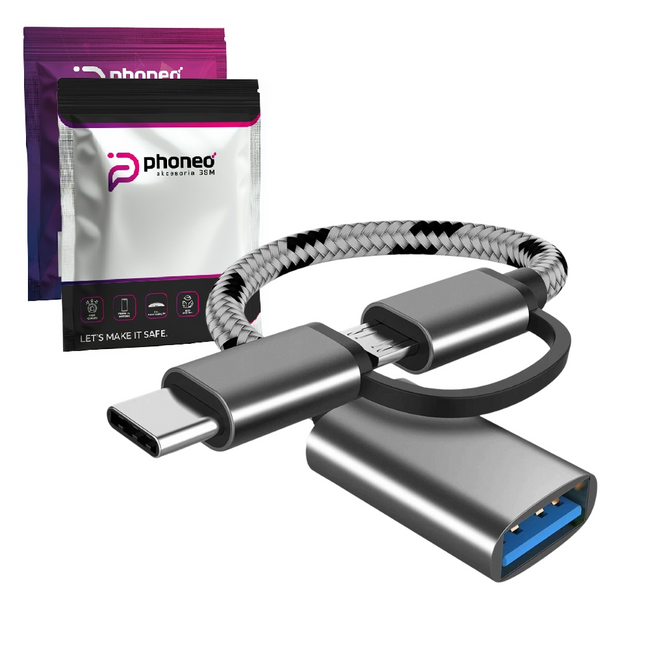 Adapter Phoneo USB OTG 2w1 -> USB-C + Micro USB