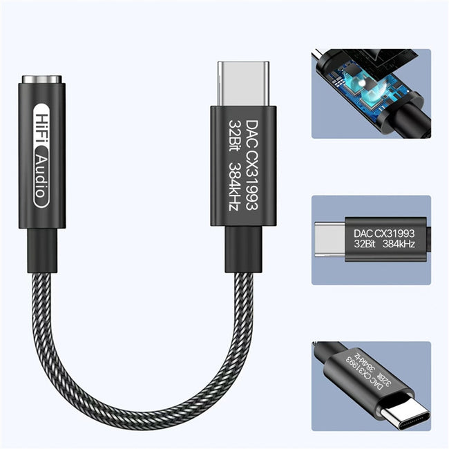 Wzmacniacz Sygnału Audio BETUNE DAC na USB-C 16-BIT 48 kHz - CX31993 - Czarny