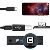 Adapter Kątowy do Drukarki, Faksu, Skanera - USB-C do USB-B - Srebrny