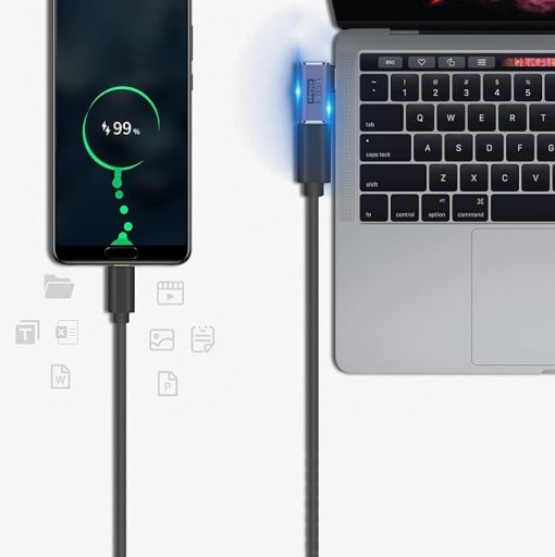Adapter Phoneo, Przejściówka USB-C do USB-C Kątowy 90° - 40Gb/s V2
