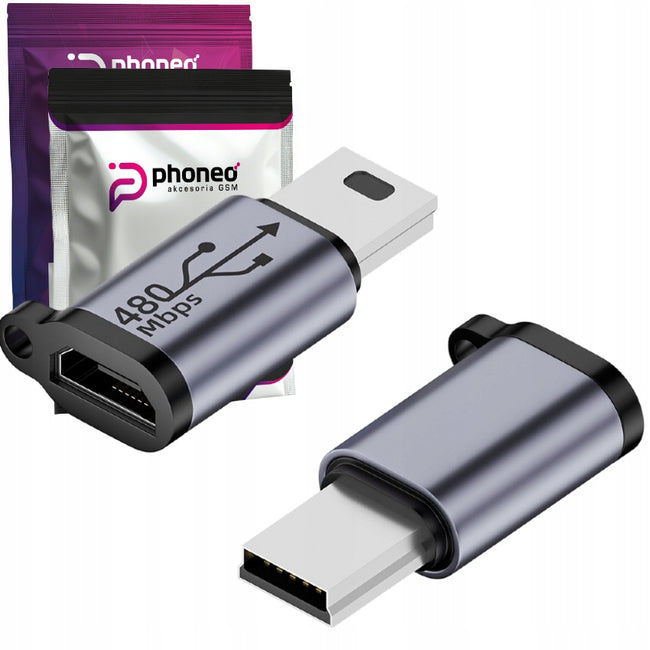Adapter Phoneo® Micro USB do Mini USB - 480Mbps 18W V4