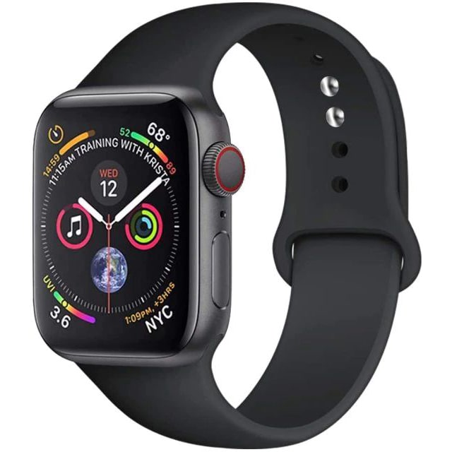 Pasek Gumowy, Opaska do Apple Watch - 38 / 40 / 41mm - Czarny
