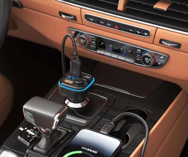Transmiter Audio Samochodowy XO, FM, Bluetooth + Ładowanie + USB + Zestaw Głośnomówiący