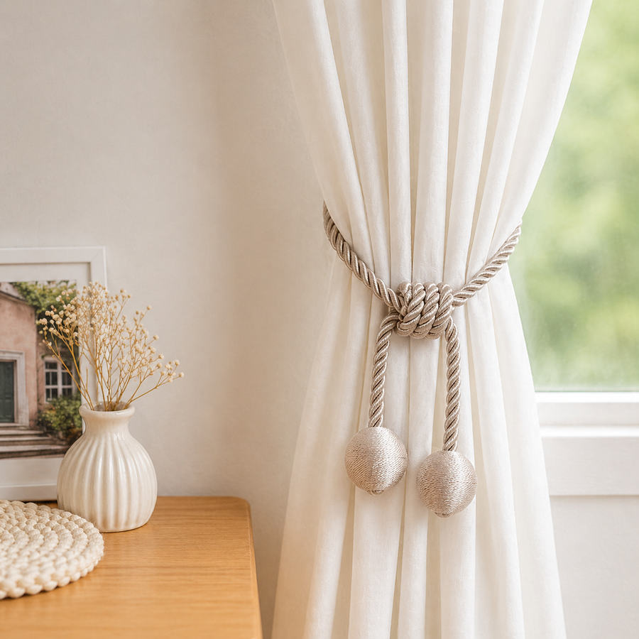 Upięcie do Zasłon, Firan - Złota Klamra z Perłami (1szt.)