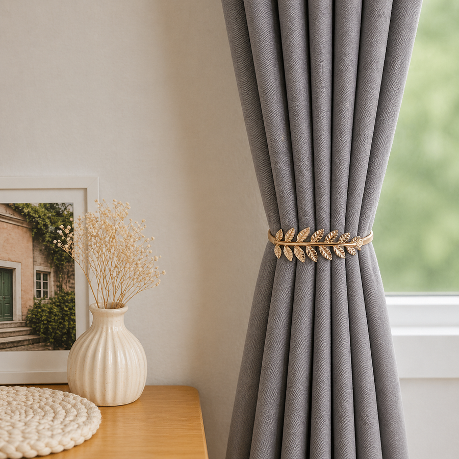 Upięcie Do Zasłon, Firan - Liść - Złoty - 2 szt.