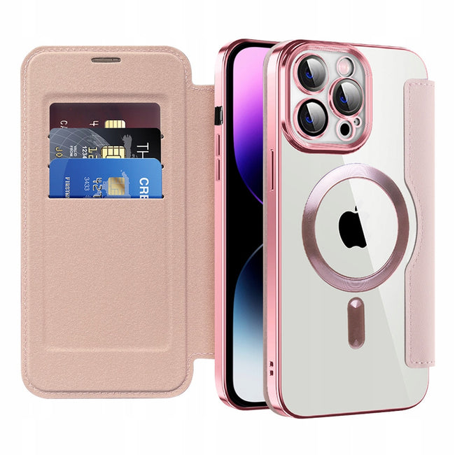 Etui Flip Wallet z Klapką do Magsafe do iPhone 11 Pro Max - Różowe
