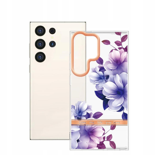 Etui Kwiatowe - Fioletowe - Samsung Galaxy S23 Ultra