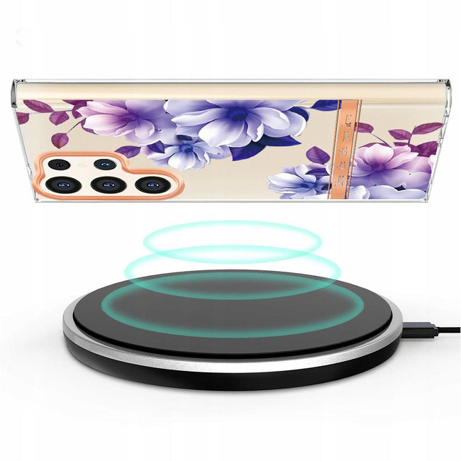 Etui Kwiatowe - Fioletowe - Samsung Galaxy S23 Ultra