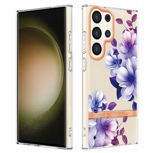 Etui Kwiatowe - Fioletowe - Samsung Galaxy S23 Ultra