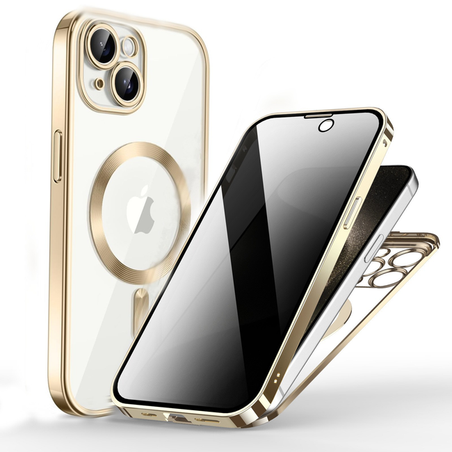 Etui Prywatyzujące Dual Magneto z MagSafe - iPhone 15 Plus - Złote
