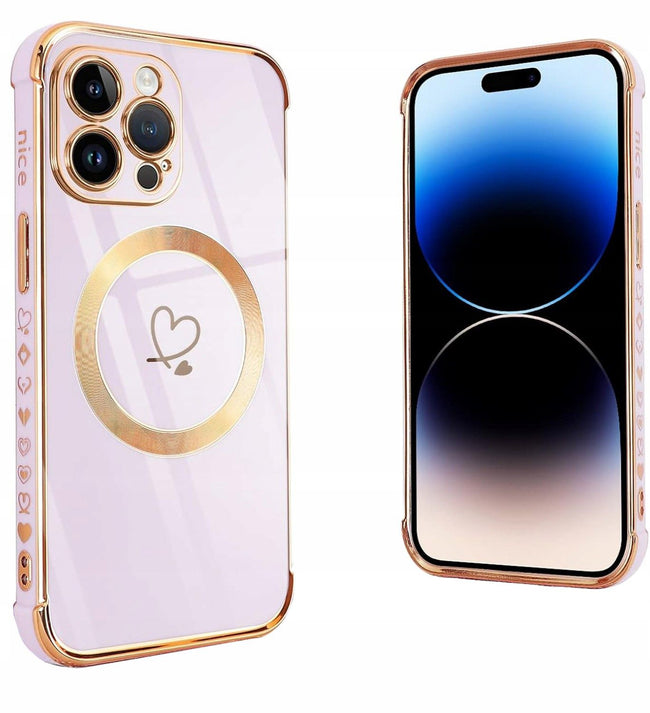 Etui Phoneo Serce Pancerne do Magsafe - Apple iPhone 15 Pro Max - Lawendowe
