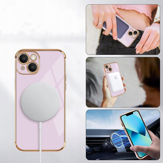 Etui Phoneo Serce Pancerne do Magsafe - Apple iPhone 14 - Lawendowe