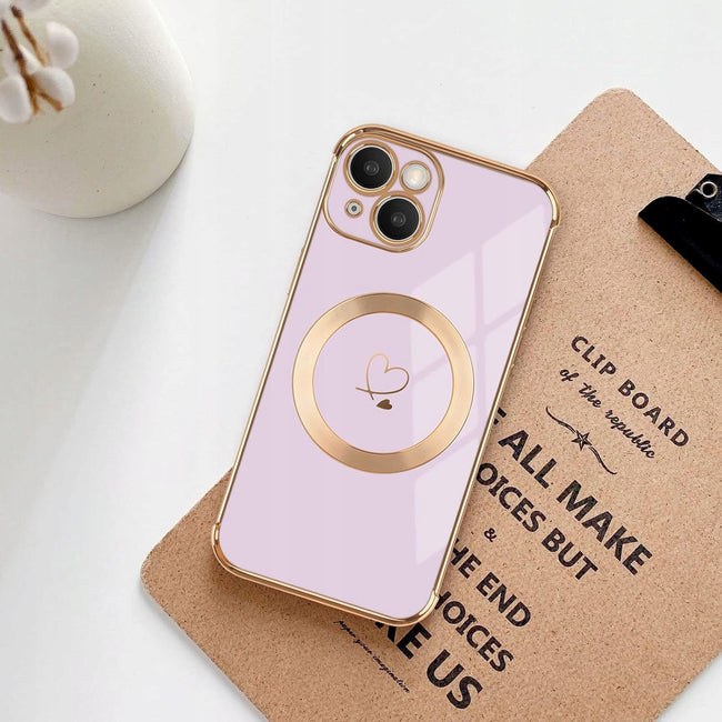 Etui Phoneo Serce Pancerne do Magsafe - Apple iPhone 14 - Lawendowe