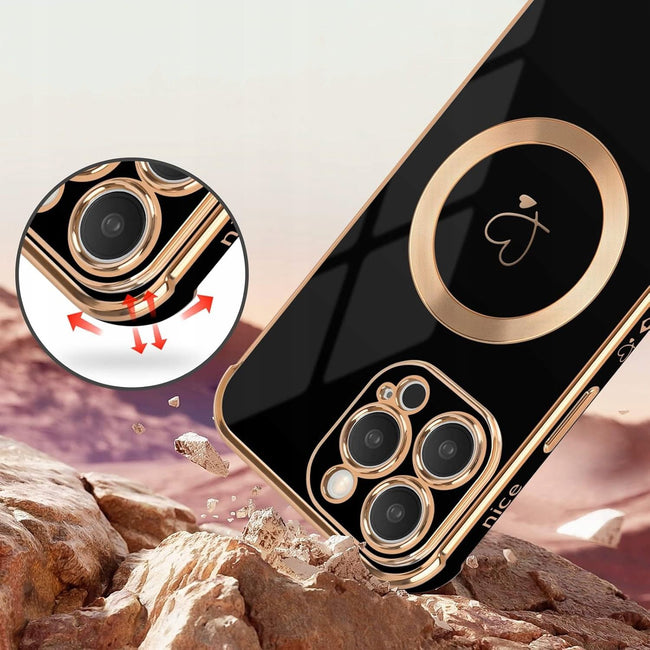 Etui Phoneo Serce Pancerne do Magsafe - Apple iPhone 14 Plus - Czarne