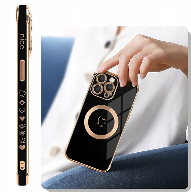 Etui Phoneo Serce Pancerne do Magsafe - Apple iPhone 14 Plus - Czarne