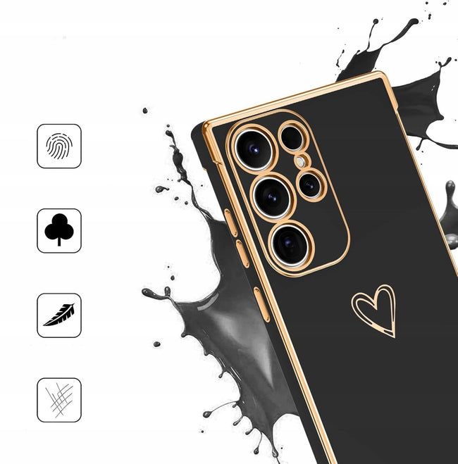 Etui Phoneo Serce Pancerne - Samsung Galaxy S23 Ultra - Czarne