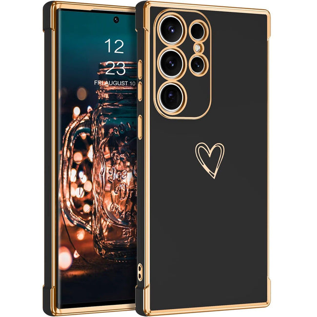 Etui Phoneo Serce Pancerne - Samsung Galaxy S23 Ultra - Czarne