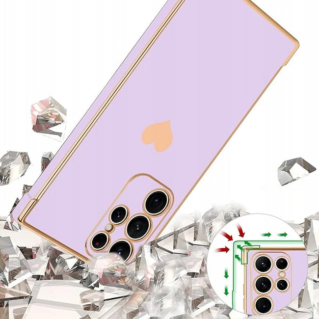 Etui Phoneo Serce Pancerne - Samsung Galaxy S23 Ultra - Lawendowe