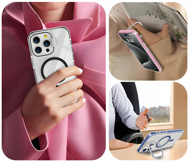 Etui Clear Extra z Podpórką do Magsafe do iPhone 14 - Czarne