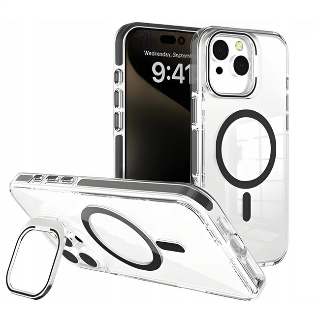 Etui Clear Extra z Podpórką do Magsafe do iPhone 14 - Czarne