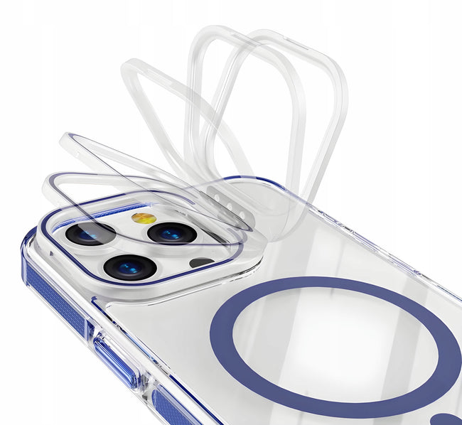 Etui Clear Extra z Podpórką do Magsafe do iPhone 15 Pro Max - Granatowe