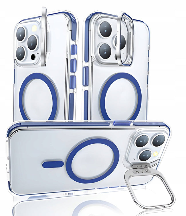 Etui Clear Extra z Podpórką do Magsafe do iPhone 15 Pro Max - Granatowe