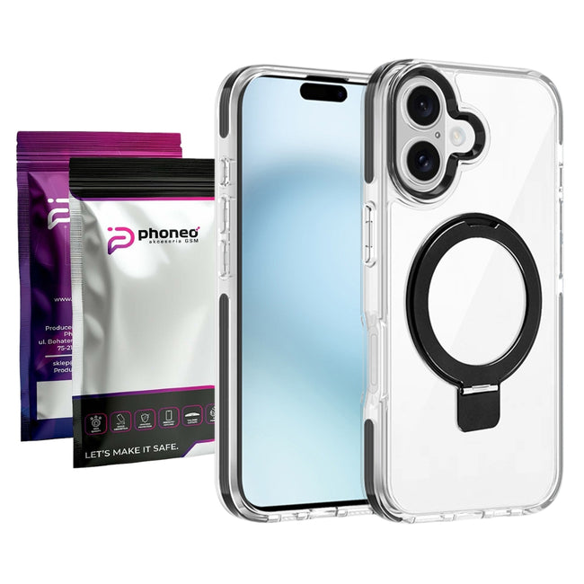 Etui Phoneo Clear Extra v2 - Apple iPhone 16 - Czarne