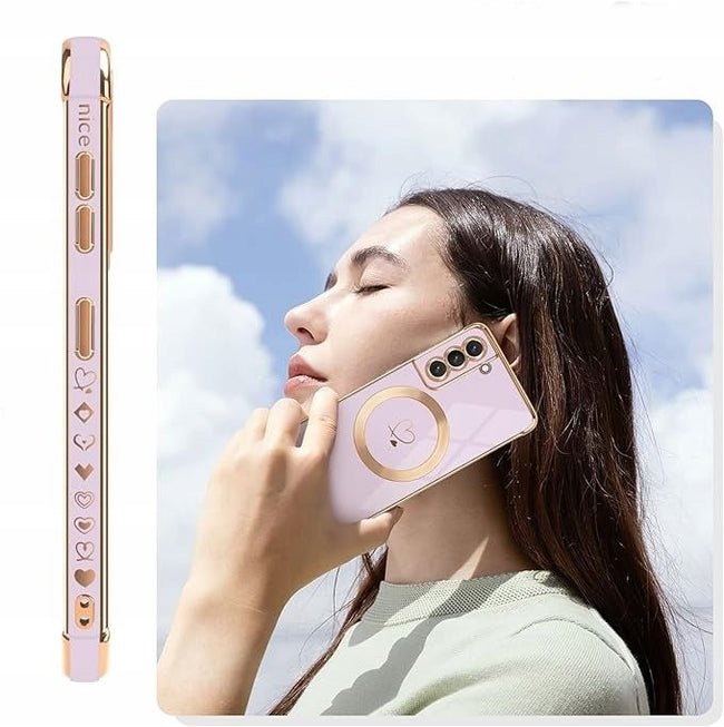 Etui Phoneo Serce Pancerne do Magsafe - Samsung Galaxy S23 - Lawendowe