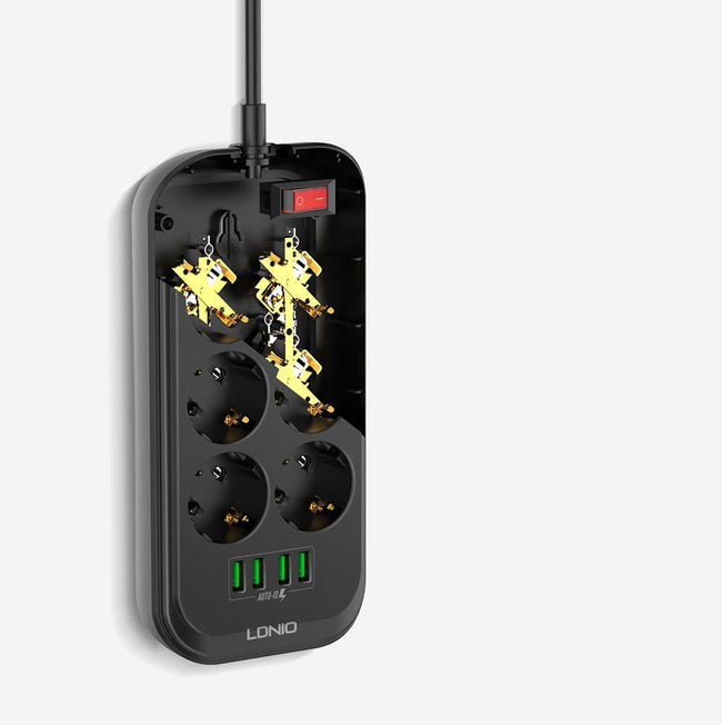 LDNIO® Listwa Zasilająca, Przedłużacz, 6 Gniazd - 2 Metry